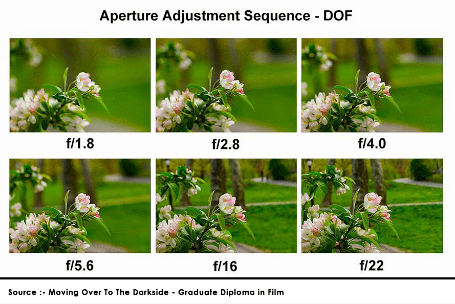 Different depth of field at different aperture value